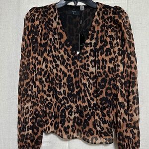 Tahari Animal Print Blouse – Size XS NWT